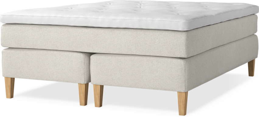 Delux Sense - Kontinentalsäng, dubbelsäng med bäddmadrass - Beige
