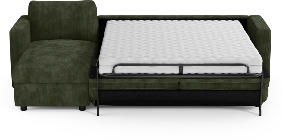 Lindö - Bäddsoffa 2,5-sits med schäslong, vändbar - Grön