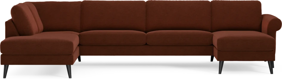 Bridge - 3-sits soffa med divan vänster och schäslong höger - Orange