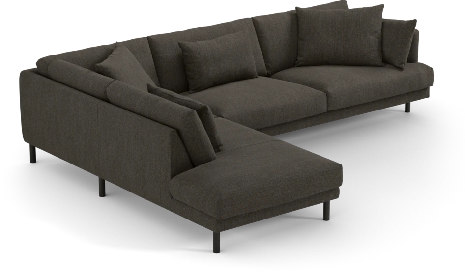 Harper - 3-sits soffa med divan vänster - Brun