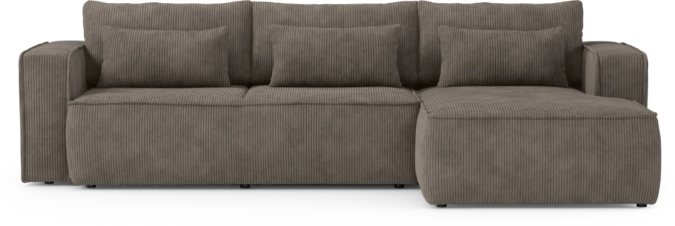 Ide - Bäddsoffa 3-sits med schäslong höger - Brun