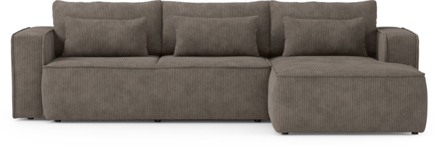 Ide - Bäddsoffa 3-sits med schäslong höger - Brun