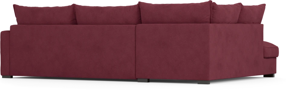 Mila - 3-sits soffa med divan vänster, hel dyna - Röd