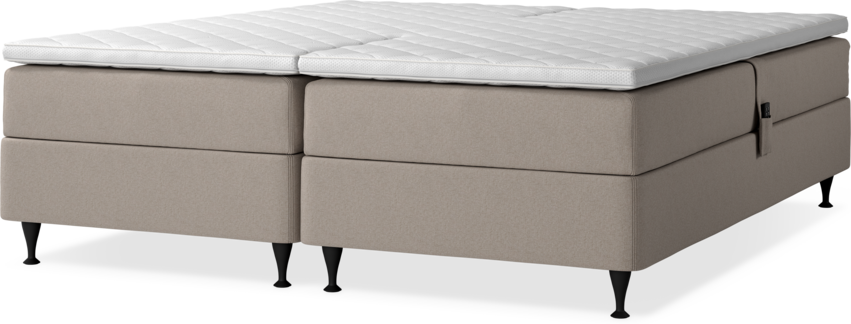 Delux Sense - Ställbar säng, dubbelsäng med bäddmadrass - Beige