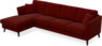 Eden - 3-sits soffa med schäslong - Röd