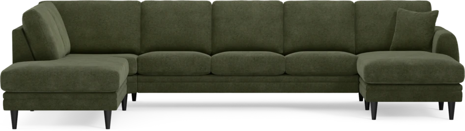 Eden - 3-sits soffa med divan vänster och schäslong höger - Grön