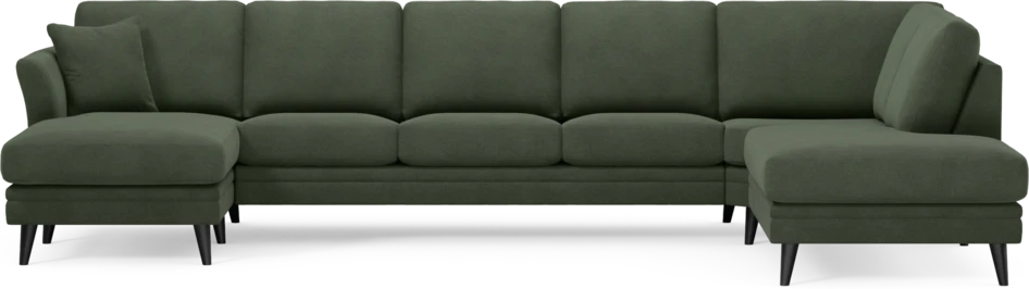 Eden - 3-sits soffa med schäslong vänster och divan höger - Grön