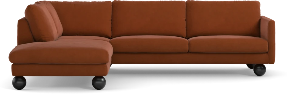 Madison - 3-sits soffa med divan vänster - Röd