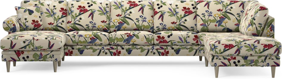 Eden - 3-sits soffa med schäslong vänster och divan höger - Flerfärgad