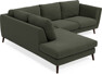Madison - 2-sits soffa med divan vänster - Grön
