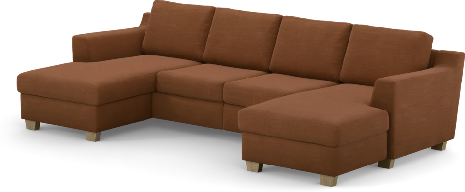 Friday - 2-sits soffa med två schäslonger - Orange