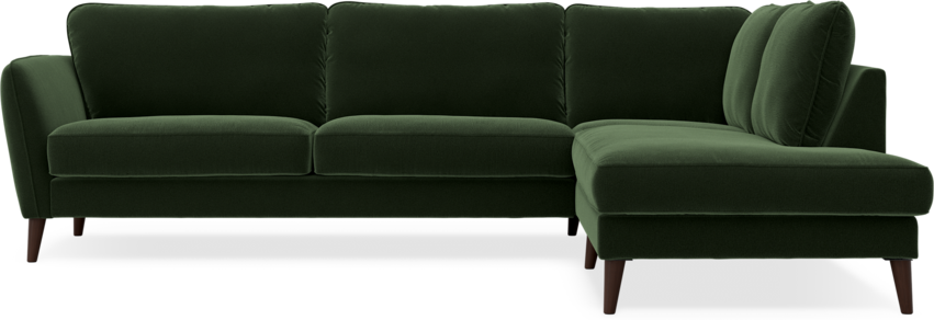 Bridge - 3-sits soffa med divan höger - Grön