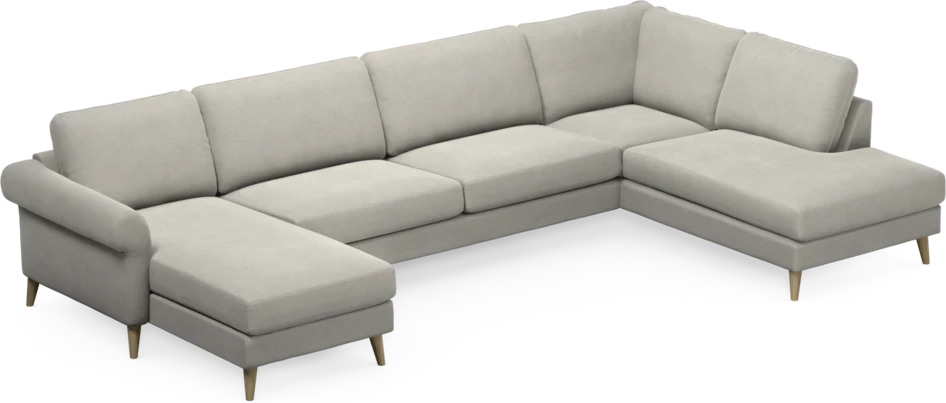 Bridge - 3-sits soffa med schäslong vänster och divan höger - Grå