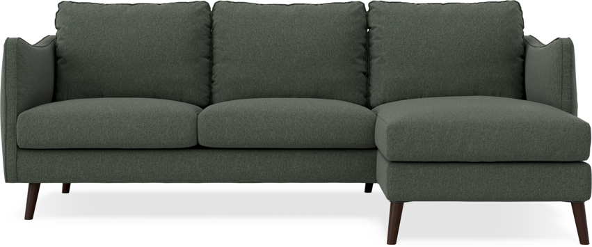 Madison Lux - 2-sits soffa med schäslong höger - Grön