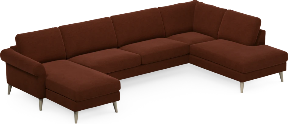 Bridge - 3-sits soffa med schäslong vänster och divan höger - Orange