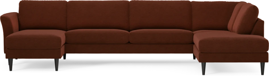 Bridge - 3-sits soffa med schäslong vänster och divan höger - Orange