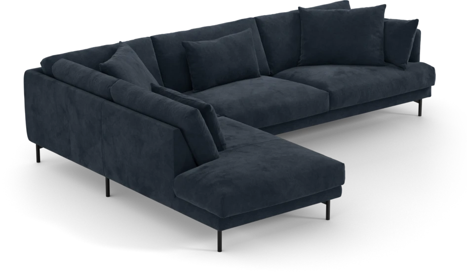 Harper - 3-sits soffa med divan vänster - Blå