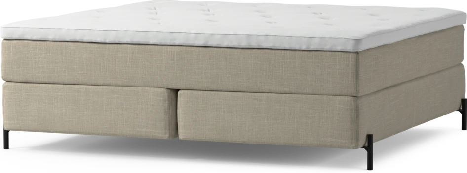 Delux Exclusive - Kontinentalsäng, dubbelsäng med bäddmadrass och sängben - Beige