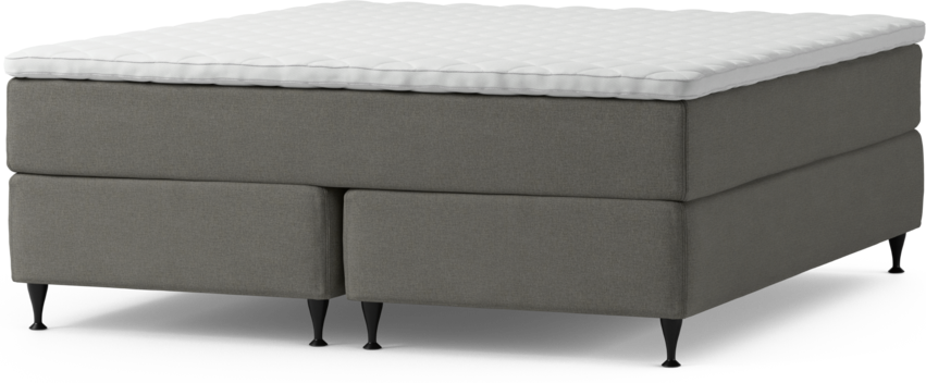 Delux Dream - Kontinentalsäng, dubbelsäng med bäddmadrass och sängben - Grå