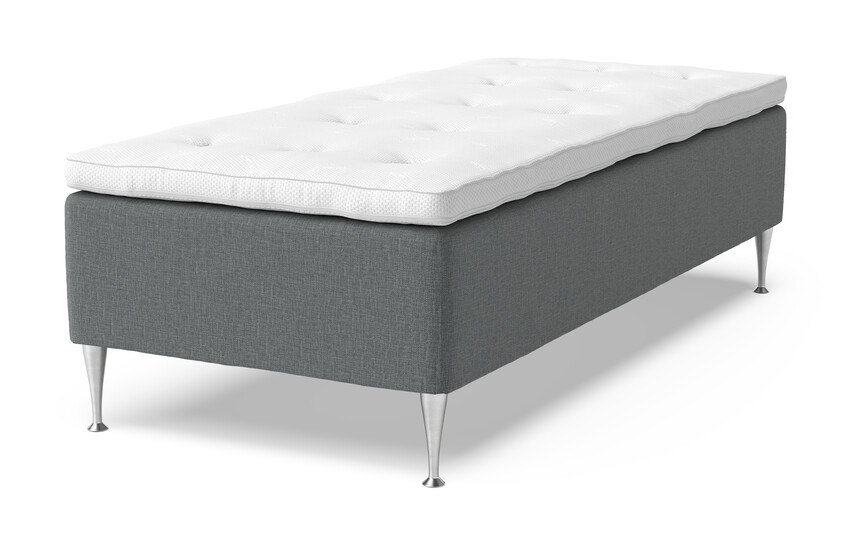 Dream Delux - Ramsäng, enkelsäng med bäddmadrass Sleep Delux vit - Grå