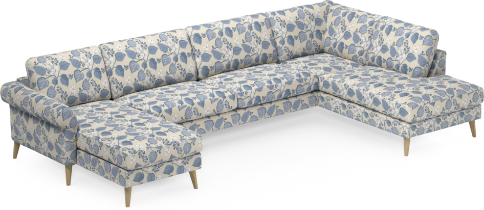 Bridge - 3-sits soffa med schäslong vänster och divan höger - Blå