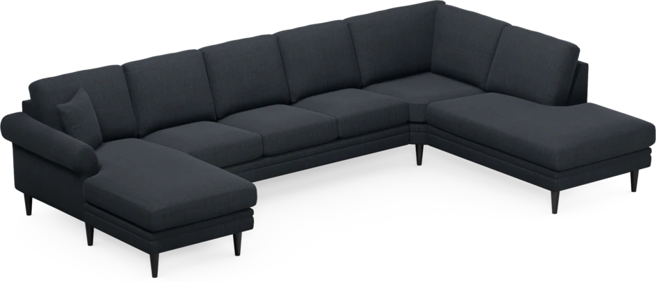 Eden - 3-sits soffa med schäslong vänster och divan höger - Blå