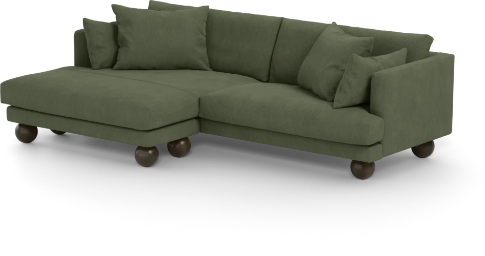 Harper - 4-sits med schäslong XL vänster - Grön