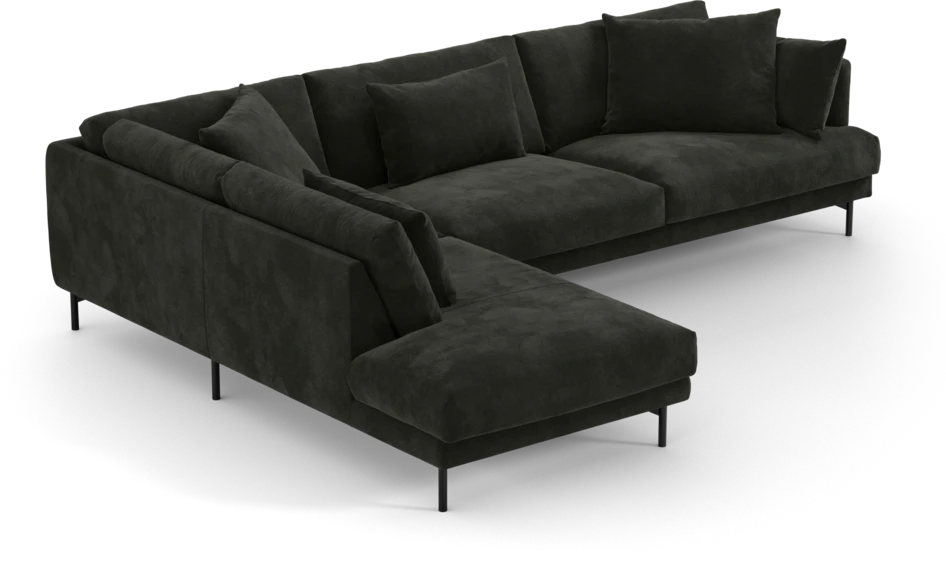 Harper - 3-sits soffa med divan vänster - Svart