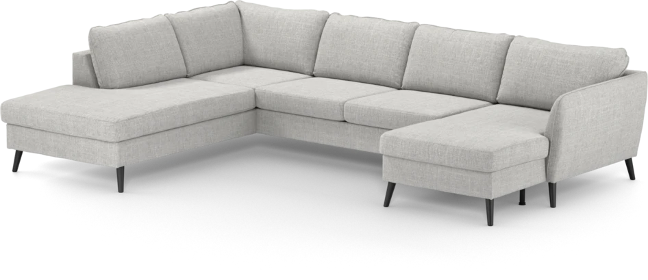 County - 3-sits soffa med divan vänster och schäslong höger - Grå