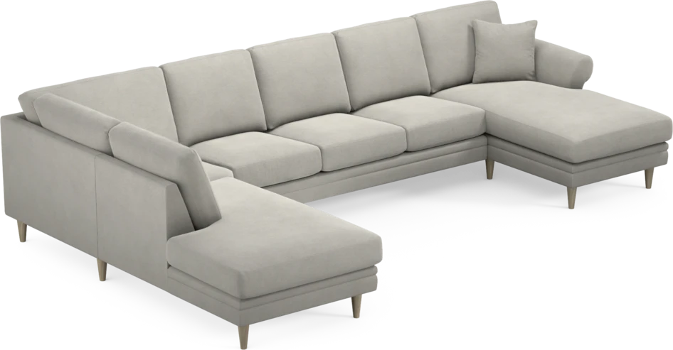 Eden - 3-sits soffa med divan vänster och schäslong höger - Grå