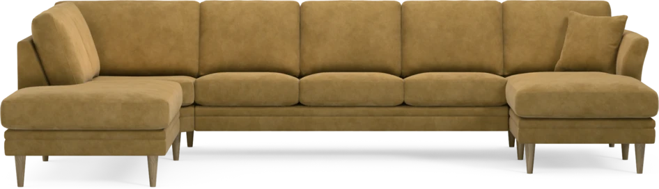 Eden - 3-sits soffa med divan vänster och schäslong höger - Gul