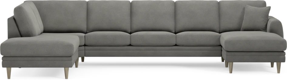 Eden - 3-sits soffa med divan vänster och schäslong höger - Grå