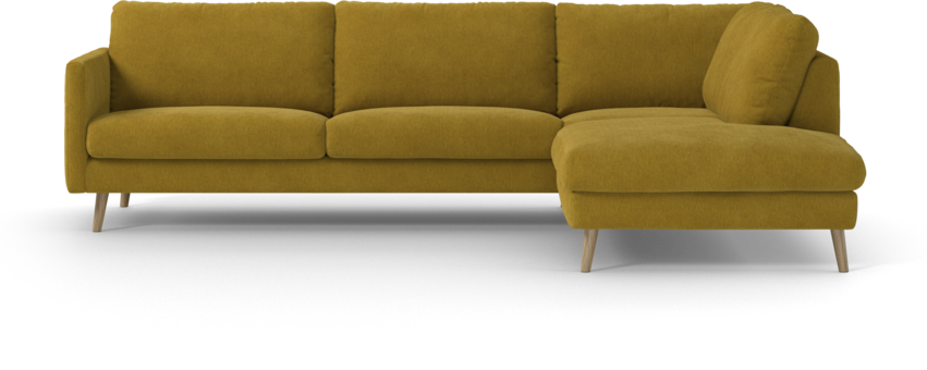 Madison Lux - 3-sits soffa med divan höger - Gul