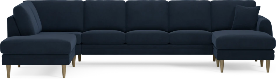 Eden - 3-sits soffa med divan vänster och schäslong höger - Blå