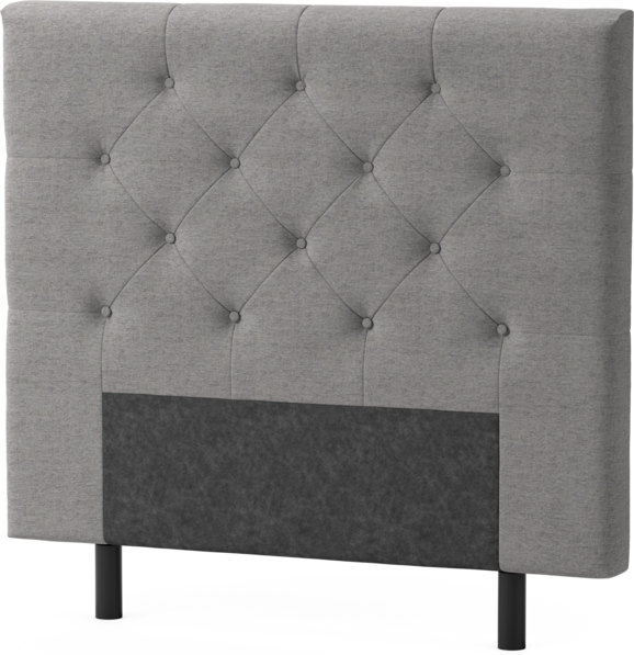 Delux Pikerad Låg - Sänggavel, 90-210 cm - Grå