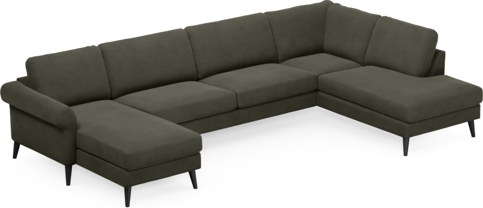 Bridge - 3-sits soffa med schäslong vänster och divan höger - Grå