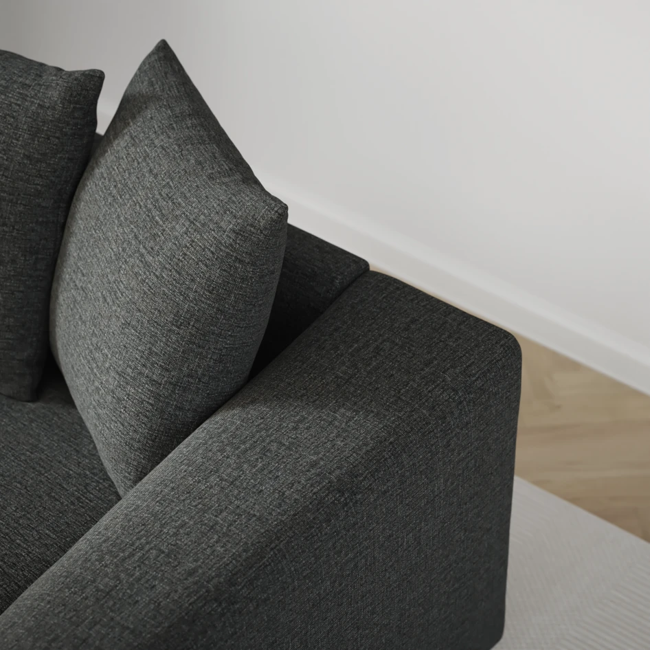 Town - 3-sits soffa med schäslong vänster - Grå