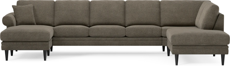 Eden - 3-sits soffa med schäslong vänster och divan höger - Brun