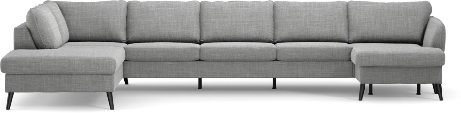 County - 4-sits soffa med divan vänster och schäslong höger - Grå