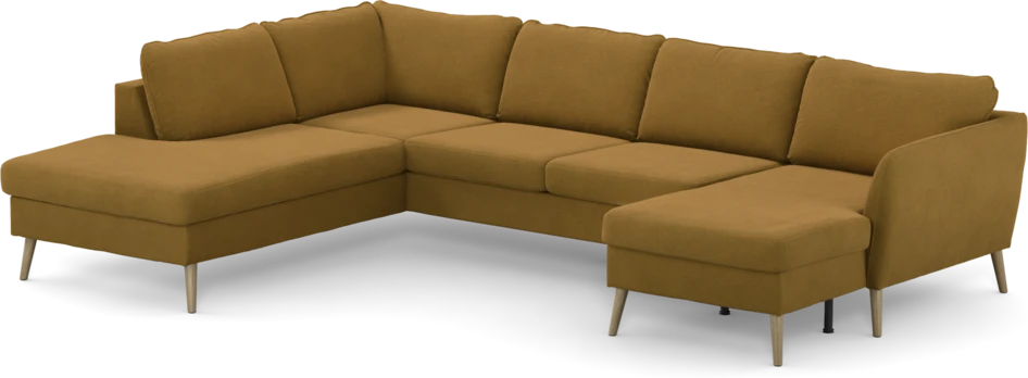 County - 3-sits soffa med divan vänster och schäslong höger - Gul