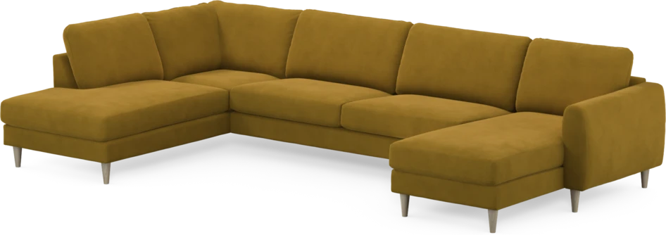 Bridge - 3-sits soffa med divan vänster och schäslong höger - Gul