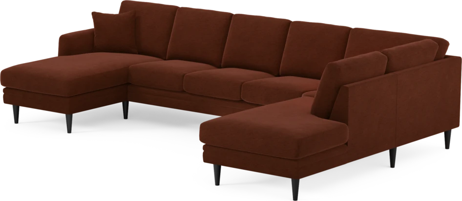 Eden - 3-sits soffa med schäslong vänster och divan höger - Orange