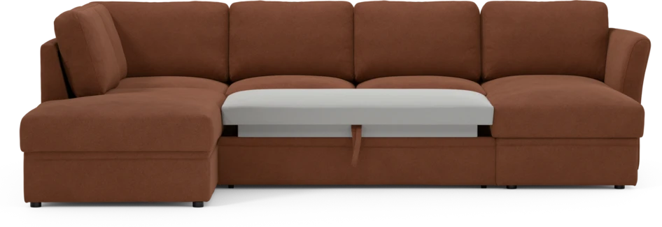 Öland - Bäddsoffa med divan vänster och schäslong höger - Orange