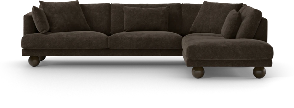 Harper - 3-sits soffa med divan höger - Brun