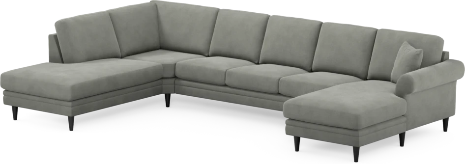 Eden - 3-sits soffa med divan vänster och schäslong höger - Grå