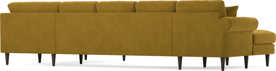 Eden - 3-sits soffa med schäslong vänster och divan höger - Gul