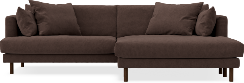 Harper - 4-sits med schäslong XL höger - Brun