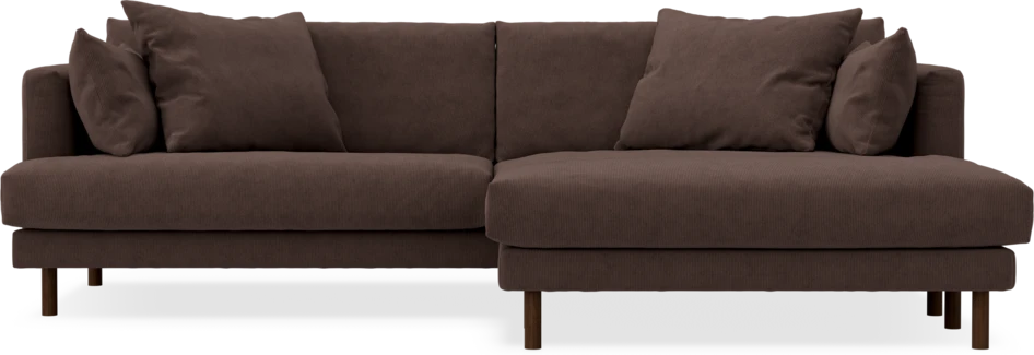 Harper - 4-sits med schäslong XL höger - Brun