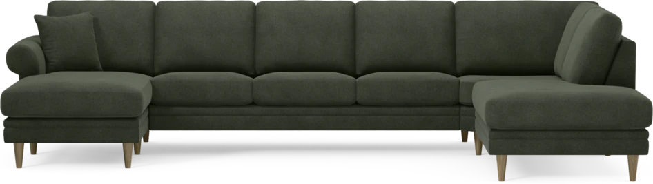 Eden - 3-sits soffa med schäslong vänster och divan höger - Grön