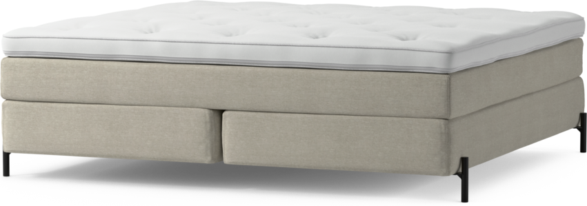 Delux Sense - Kontinentalsäng, dubbelsäng med bäddmadrass och sängben - Beige